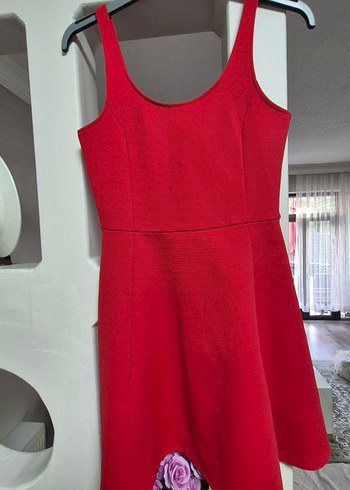 Kırmızı Mini Elbise - Görsel 7