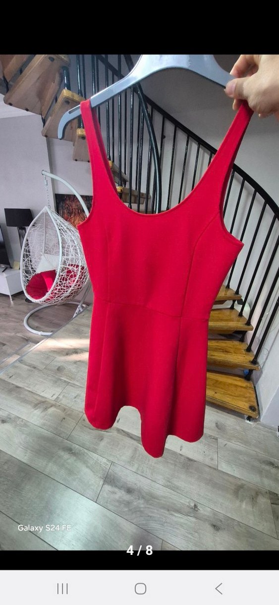 Kırmızı Mini Elbise - Görsel 4