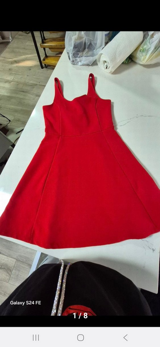 Kırmızı Mini Elbise - Görsel 2