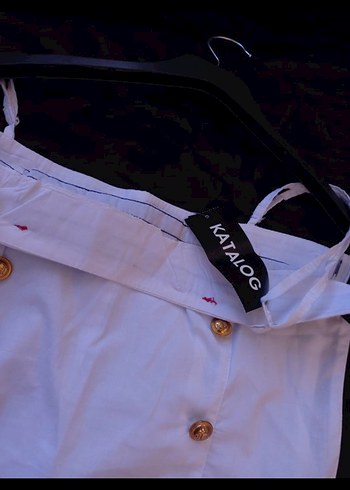 Beyaz Fırfırlı Mini Pamuklu Elbise - Görsel 6