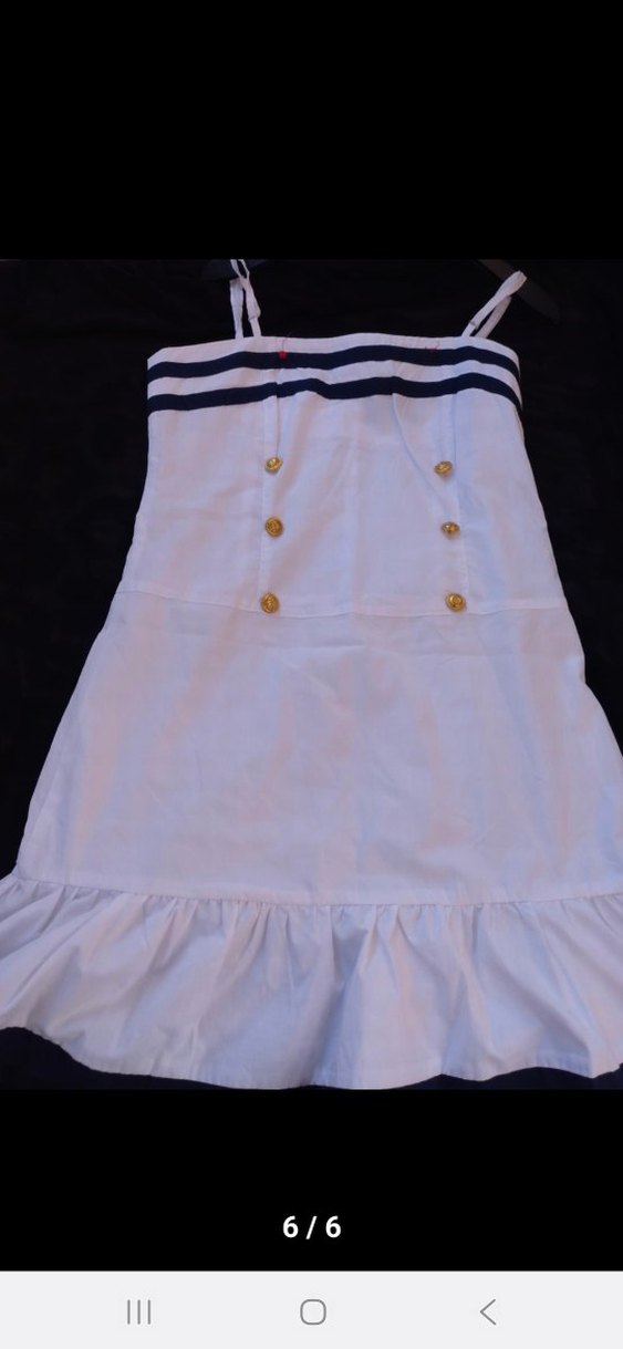 Beyaz Fırfırlı Mini Pamuklu Elbise - Görsel 5