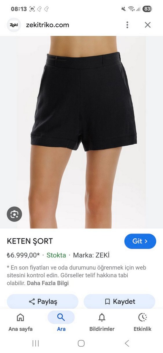 Keten Şort - Görsel 2