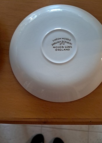 Kahverengi Desenli Porselen tabak.Çap 12.5 cm. - Görsel 3