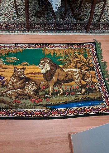 Aslan Desenli Çok Renkli Bohem Halı.1.38×98 ölçülerinde. - Görsel 2