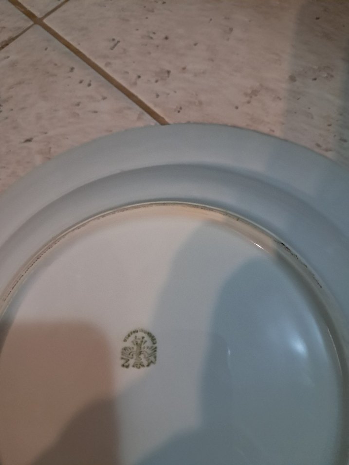 100 yıllık tavus kuşu ve çiçek desenli antika tabak. - Görsel 2