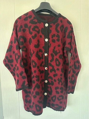 Diğer Bordo / Kırmızı Leopar Hırka