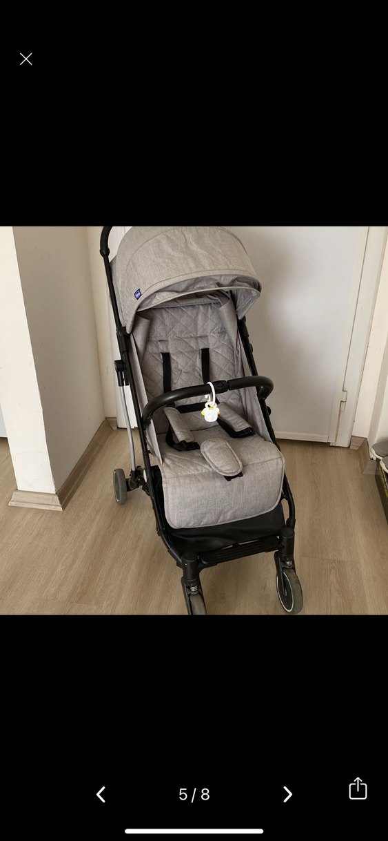 Gri Bebek Arabası Katlanabilir ve Rahat - Görsel 5