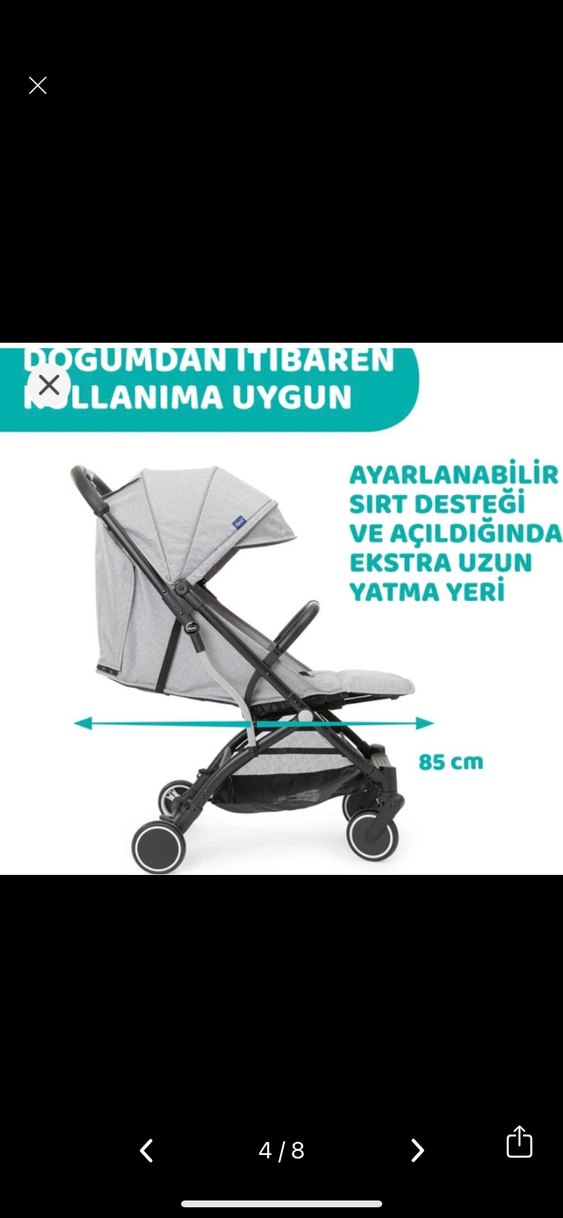 Gri Bebek Arabası Katlanabilir ve Rahat - Görsel 4