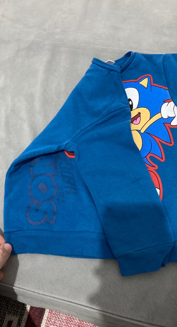Mavi Sonic Baskılı Erkek Sweatshirt - Görsel 2