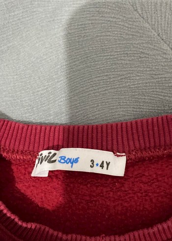 Kızaklı Geyik Baskılı Kırmızı Sweatshirt - Görsel 3