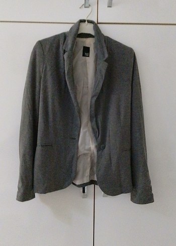 Addax Gri Kadın Düğmeli Midi Blazer Ceket