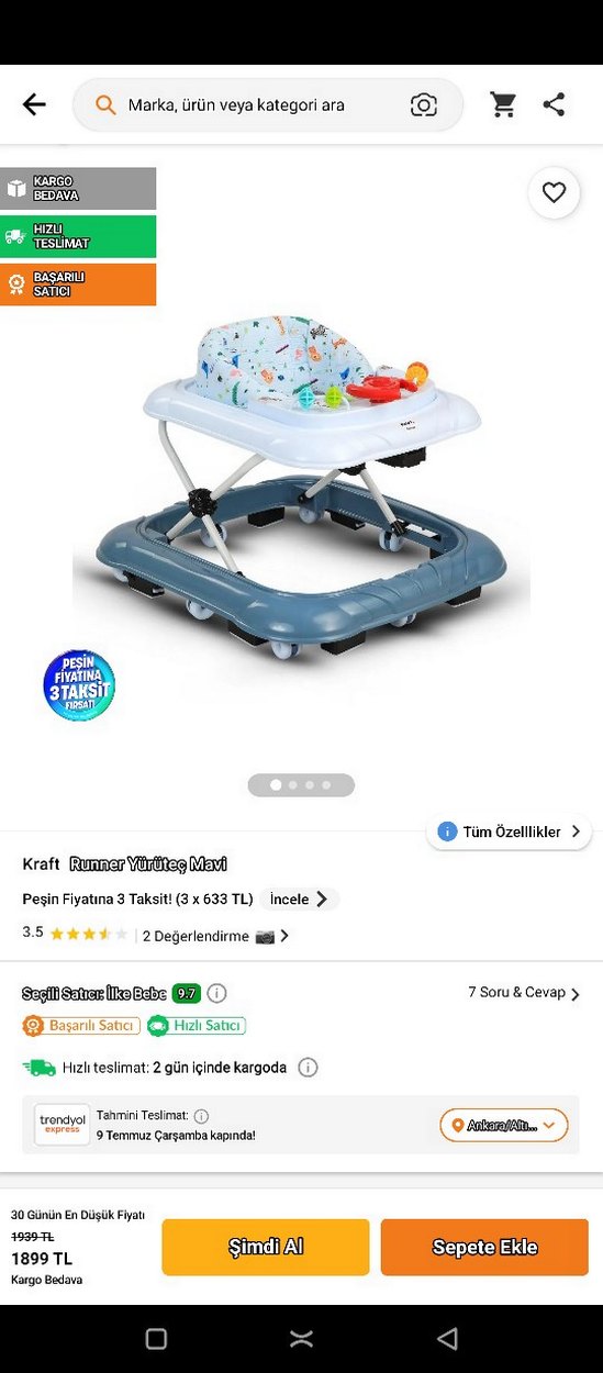 Gri Bebek Yürüteci Oyuncaklı - Görsel 5