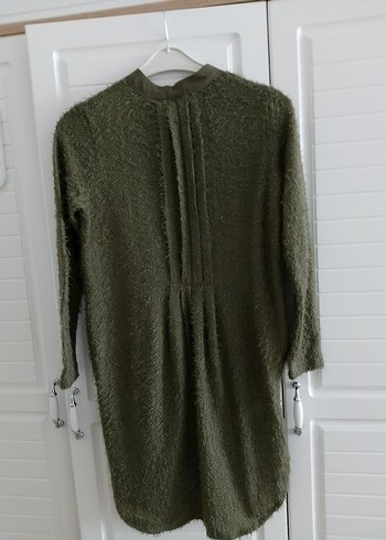 Düğmeli Kadın Hırka Midi Boy Yün Kumaş - Görsel 8