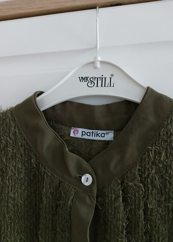 Düğmeli Kadın Hırka Midi Boy Yün Kumaş - Görsel 9