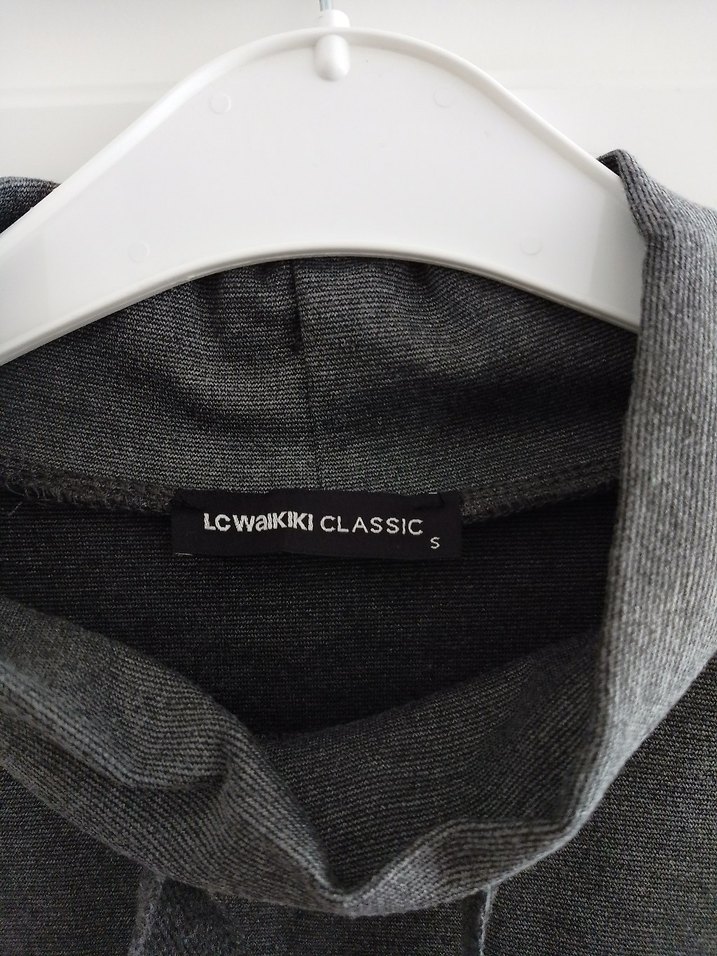 Gri Yüksek Yakalı Düğmeli Kadın Tunik - Görsel 5