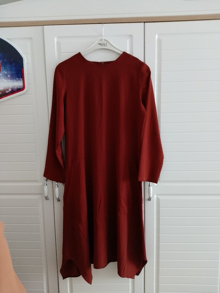 kiremit uzun Kollu Salaş Kadın Tunik - Görsel 2