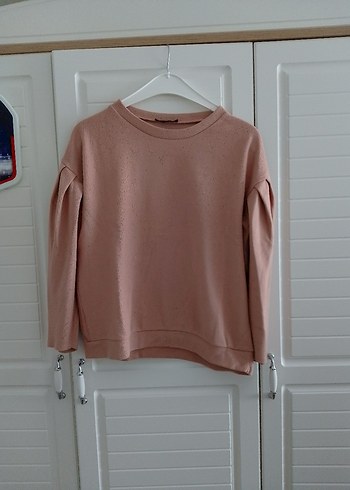 Bej Kadın Salaş Uzun Kollu Sweatshirt - Görsel 3