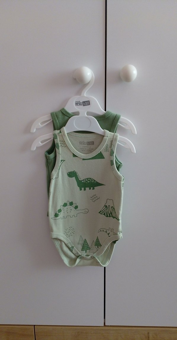 Erkek Bebek Kolsuz Dinozor Desenli Body - Görsel 4