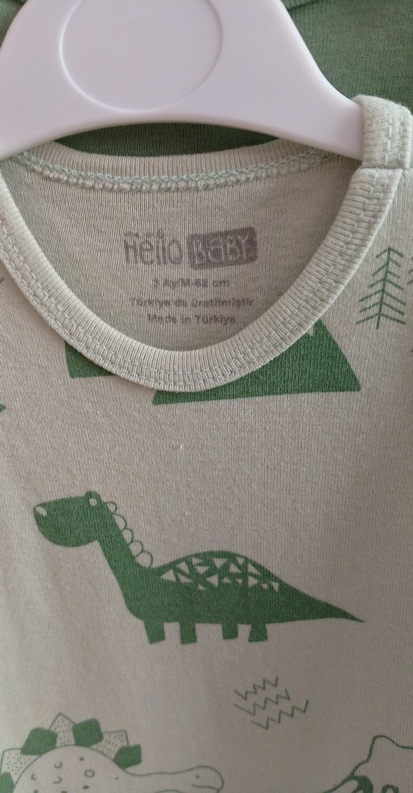 Erkek Bebek Kolsuz Dinozor Desenli Body - Görsel 3