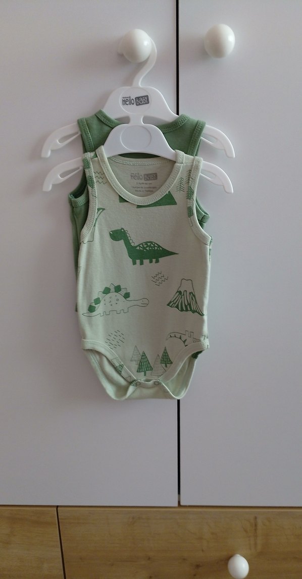Erkek Bebek Kolsuz Dinozor Desenli Body - Görsel 2