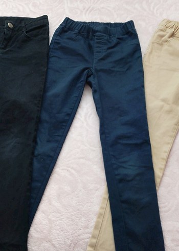 Çocuk Siyah lacivert bej kanvas Pantolon - Görsel 2