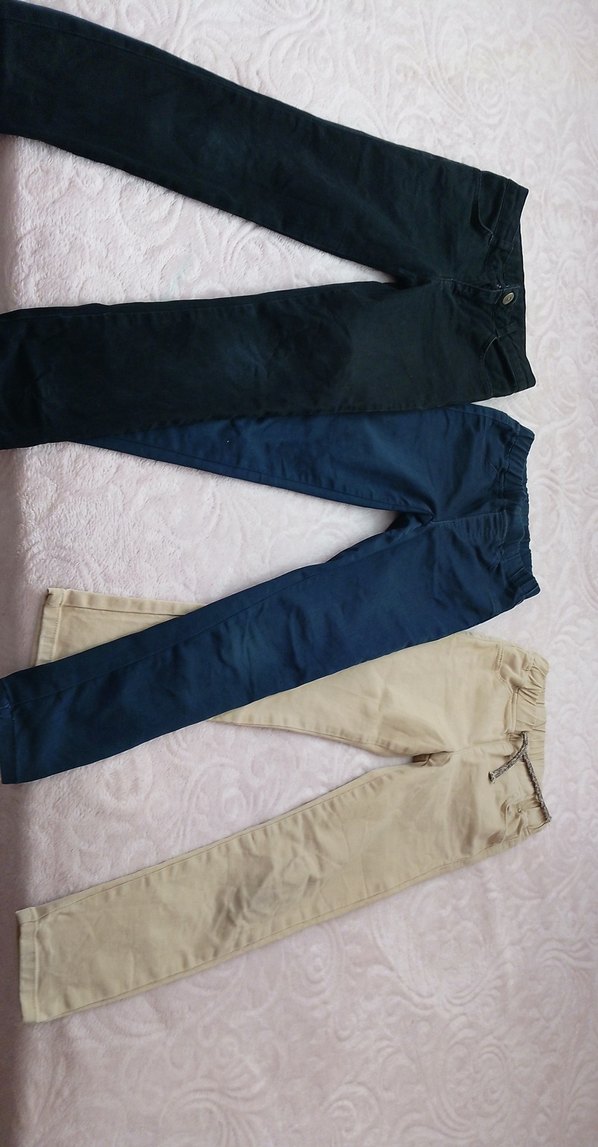 Çocuk Siyah lacivert bej kanvas  Pantolon - Görsel 5