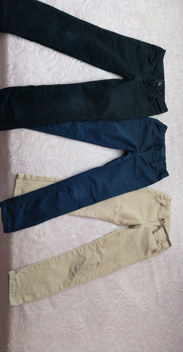 Çocuk Siyah lacivert bej kanvas  Pantolon - Görsel 4