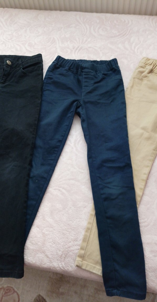 Çocuk Siyah lacivert bej kanvas  Pantolon - Görsel 2