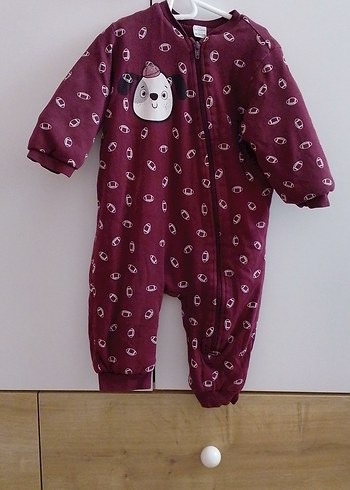 Bordo Kız Bebek Düğmeli Uyku Tulumu