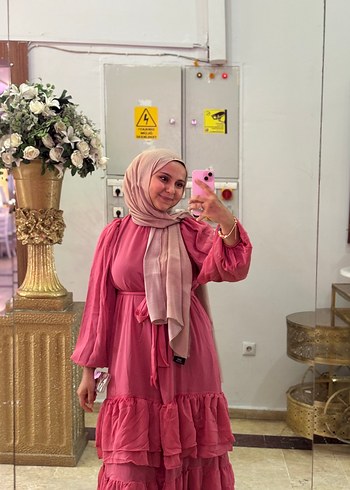 40 Beden Pembe Salaş Bohem Uzun Elbise