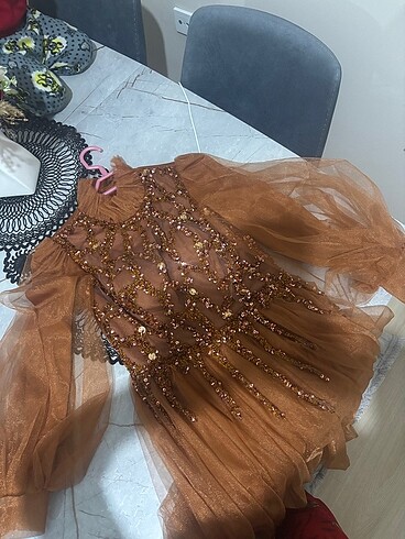 38 Beden turuncu Renk Elbise 