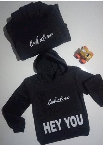 Siyah Kapüşonlu cepli Kız Çocuk Sweatshirt - Görsel 3