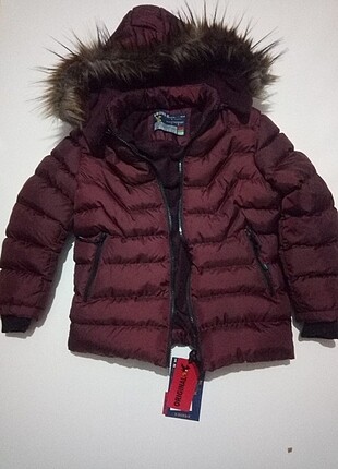 5 Yaş Beden bordo Renk Erkek çocuk şişme mont