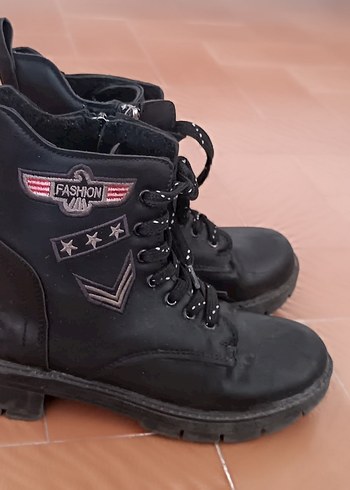 Siyah Deri Biker Botlar Yüksek Topuklu - Görsel 6