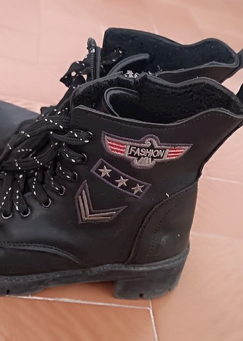 Siyah Deri Biker Botlar Yüksek Topuklu - Görsel 7