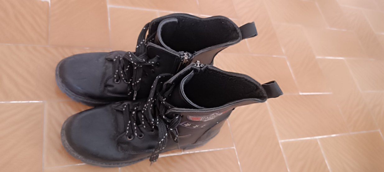 Siyah Deri Biker Botlar Yüksek Topuklu - Görsel 2