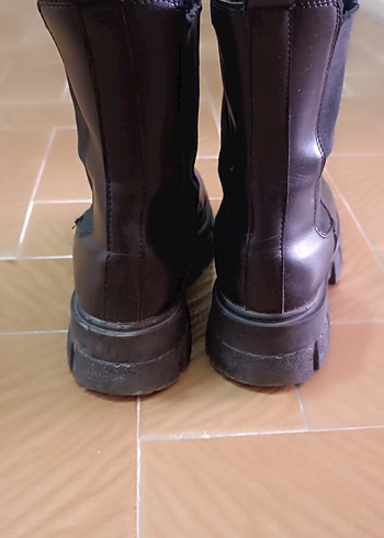 Siyah Platform Topuklu LastikliBot - Görsel 7