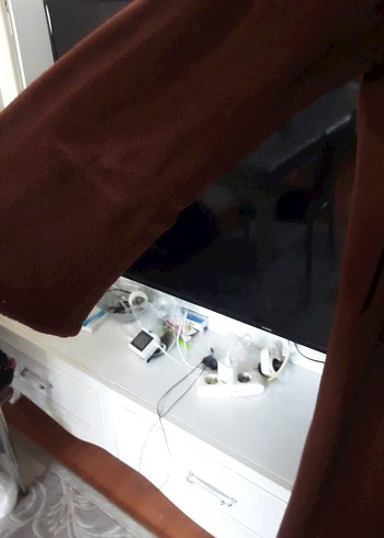 Kahverengi Süet Kadın Uzun Düğmeli Kaban - Görsel 4