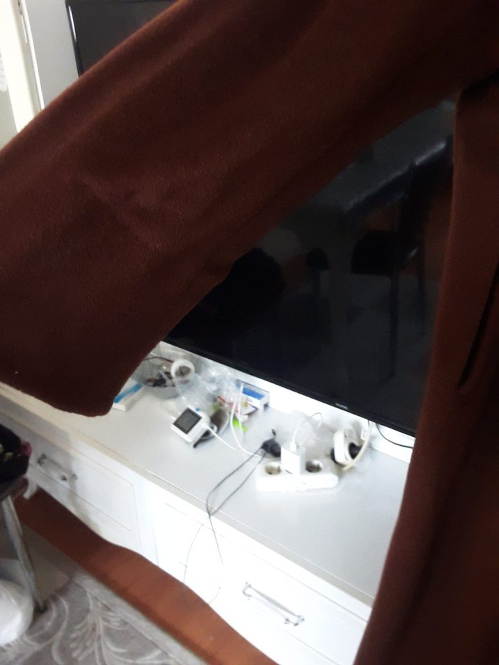 Kahverengi Süet Kadın Uzun Düğmeli Kaban - Görsel 4