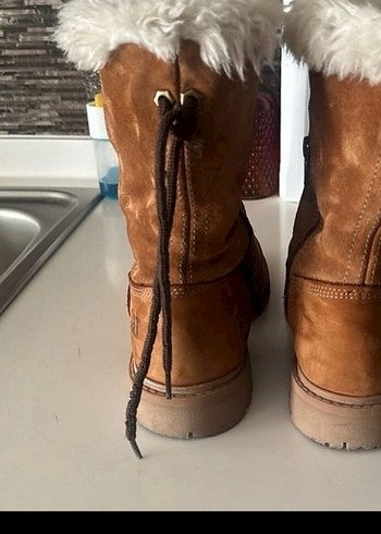 36 Beden camel Renk Kürklü Taba Süet Dolgu Topuk Bot