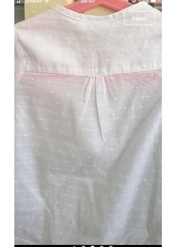 Kız Çocuk Beyaz Pamuklu Düğmeli Gömlek - Görsel 3