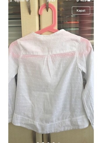 Kız Çocuk Beyaz Pamuklu Düğmeli Gömlek - Görsel 2