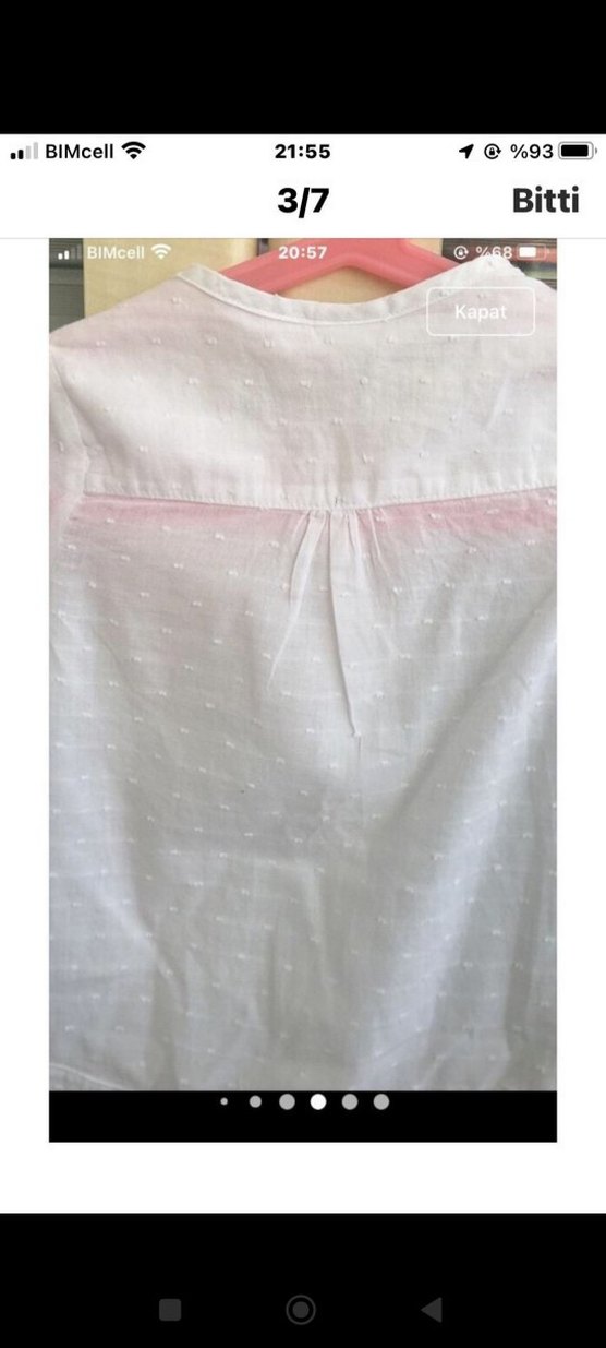 Kız Çocuk Beyaz Pamuklu Düğmeli Gömlek - Görsel 3