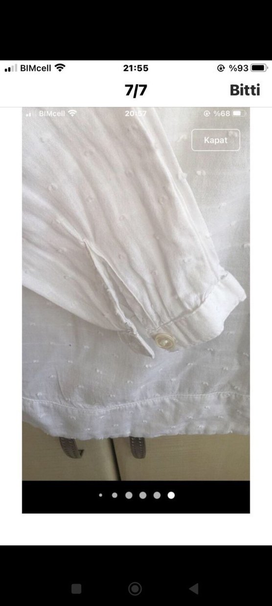 Kız Çocuk Beyaz Pamuklu Düğmeli Gömlek - Görsel 5