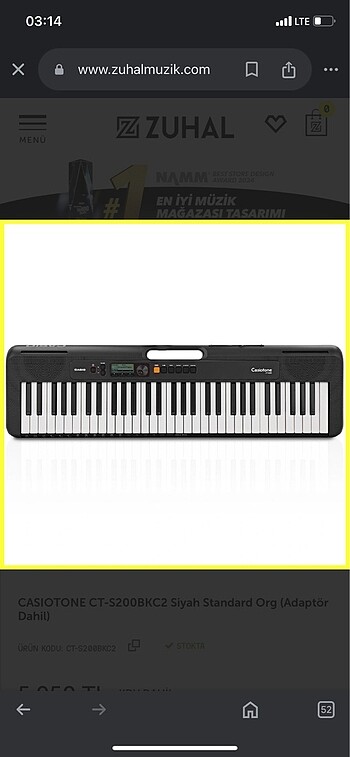 CASIOTONE CT-S200BKC2 Siyah