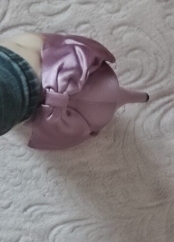 Pudra renk topuklu ayakkabı - Görsel 2