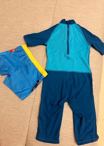 Erkek Çocuk Mavi Kısa Kollu Mayo ve Renkli Şort - Görsel 2