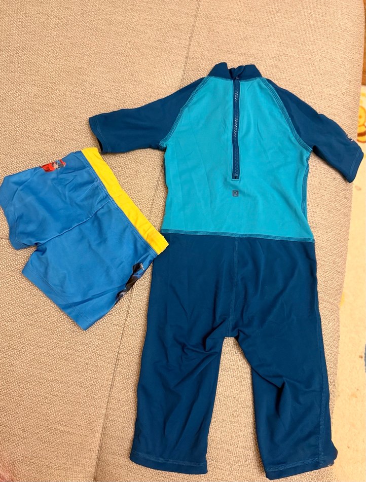 Erkek Çocuk Mavi Kısa Kollu Mayo ve Renkli Şort - Görsel 2