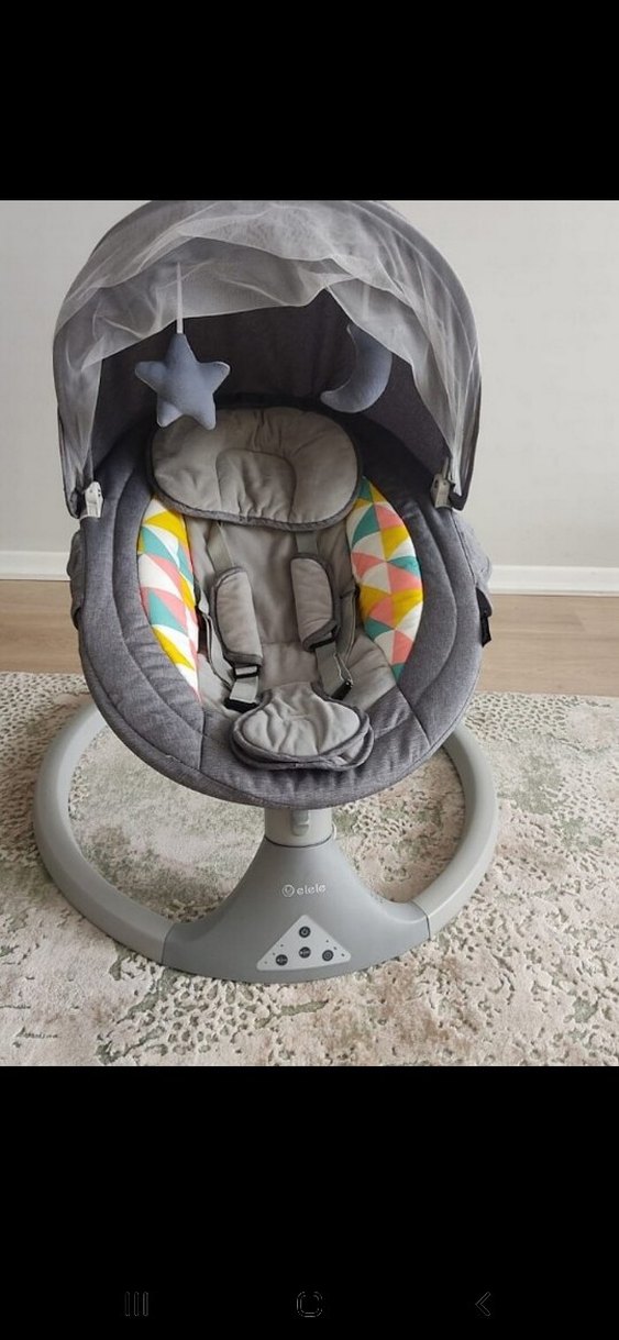 Elele Dormire 2 Elektrikli Sallanan Ana Kucağı Gri - Görsel 3