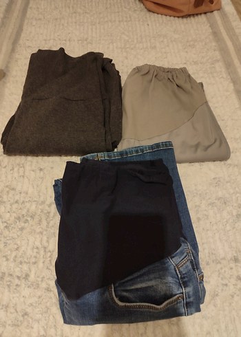 Gri Hamile Kot Pantolon - Görsel 3